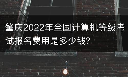 肇庆2022年全国计算机等级考试报名费用是多少钱？