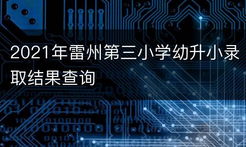2021年雷州第三小学幼升小录取结果查询