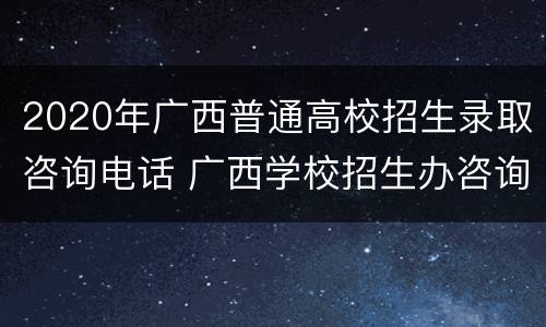 2020年广西普通高校招生录取咨询电话 广西学校招生办咨询联系