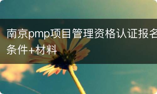 南京pmp项目管理资格认证报名条件+材料