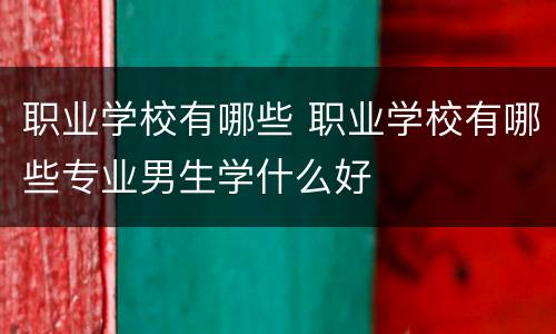 职业学校有哪些 职业学校有哪些专业男生学什么好