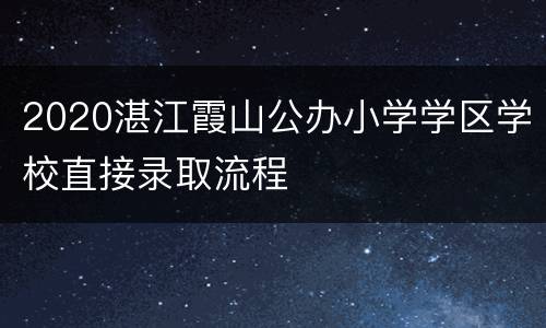 2020湛江霞山公办小学学区学校直接录取流程