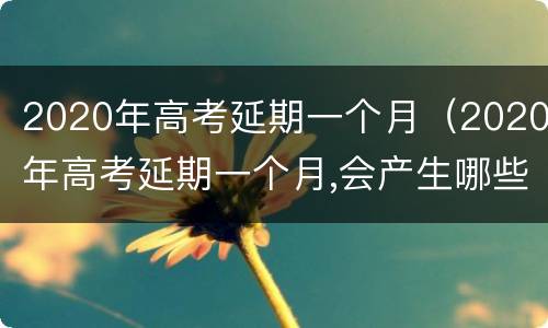 2020年高考延期一个月（2020年高考延期一个月,会产生哪些影响?）