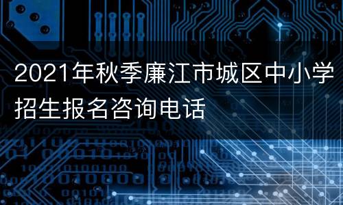 2021年秋季廉江市城区中小学招生报名咨询电话