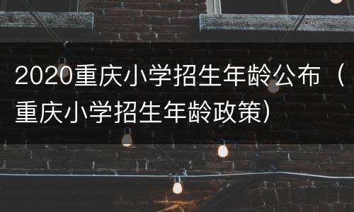 2020重庆小学招生年龄公布（重庆小学招生年龄政策）