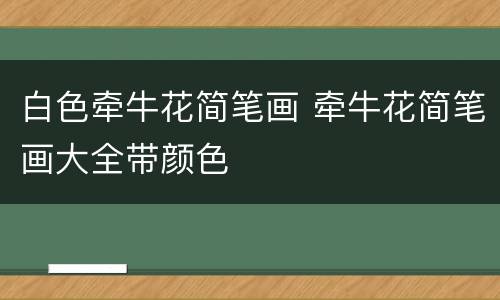 白色牵牛花简笔画 牵牛花简笔画大全带颜色