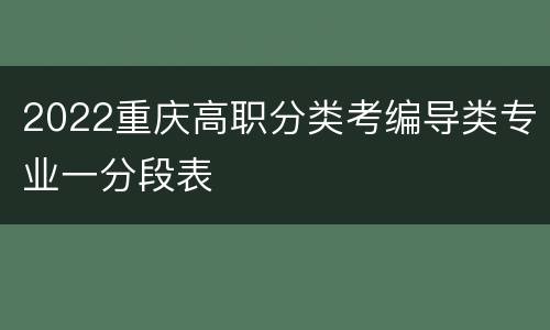 2022重庆高职分类考编导类专业一分段表