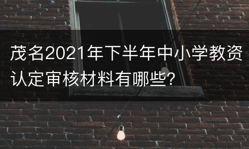 茂名2021年下半年中小学教资认定审核材料有哪些？
