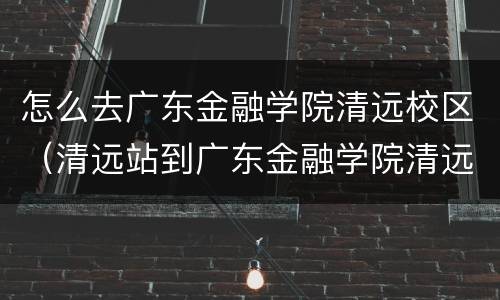 怎么去广东金融学院清远校区（清远站到广东金融学院清远校区）