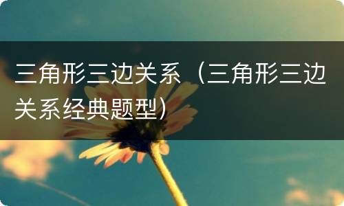 三角形三边关系（三角形三边关系经典题型）