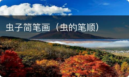 虫子简笔画（虫的笔顺）