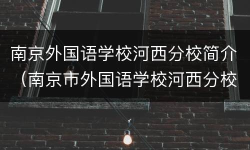南京外国语学校河西分校简介（南京市外国语学校河西分校）