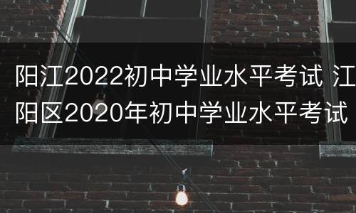 阳江2022初中学业水平考试 江阳区2020年初中学业水平考试适应性考试数学