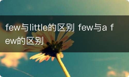 few与little的区别 few与a few的区别