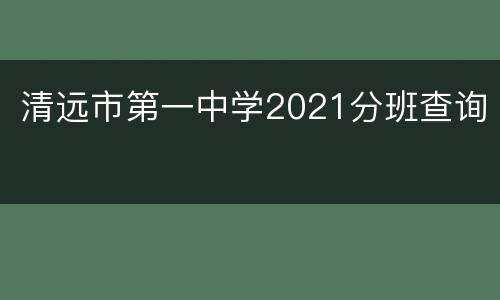 清远市第一中学2021分班查询
