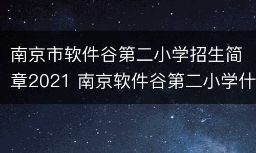 南京市软件谷第二小学招生简章2021 南京软件谷第二小学什么时候招生