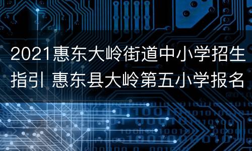 2021惠东大岭街道中小学招生指引 惠东县大岭第五小学报名