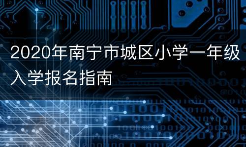 2020年南宁市城区小学一年级入学报名指南