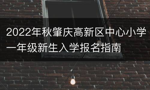 2022年秋肇庆高新区中心小学一年级新生入学报名指南