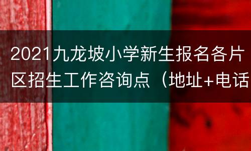 2021九龙坡小学新生报名各片区招生工作咨询点（地址+电话）