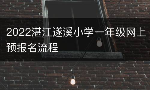 2022湛江遂溪小学一年级网上预报名流程