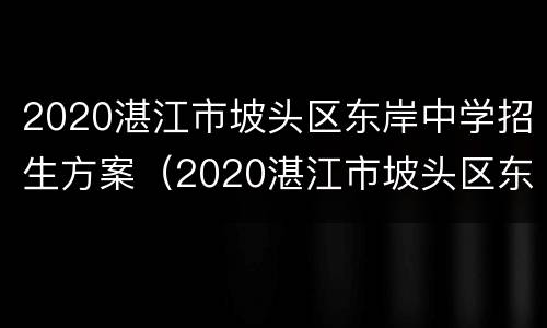 2020湛江市坡头区东岸中学招生方案（2020湛江市坡头区东岸中学招生方案公告）