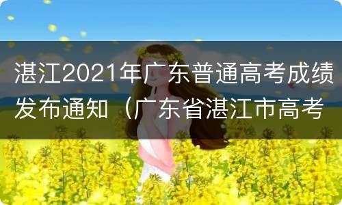 湛江2021年广东普通高考成绩发布通知（广东省湛江市高考成绩）