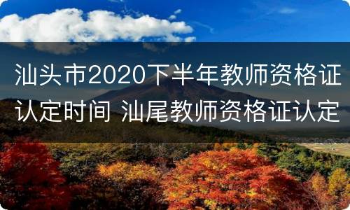 汕头市2020下半年教师资格证认定时间 汕尾教师资格证认定时间