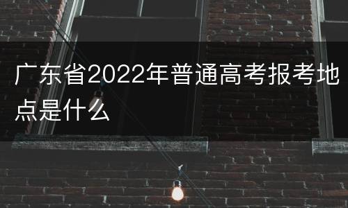 广东省2022年普通高考报考地点是什么