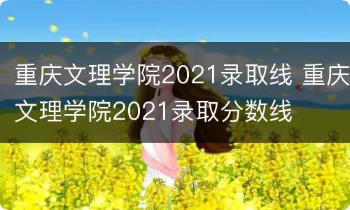 重庆文理学院2021录取线 重庆文理学院2021录取分数线