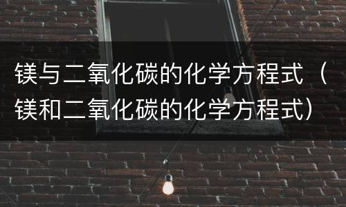 镁与二氧化碳的化学方程式（镁和二氧化碳的化学方程式）