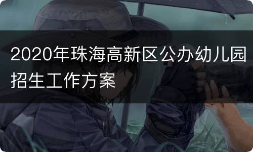 2020年珠海高新区公办幼儿园招生工作方案