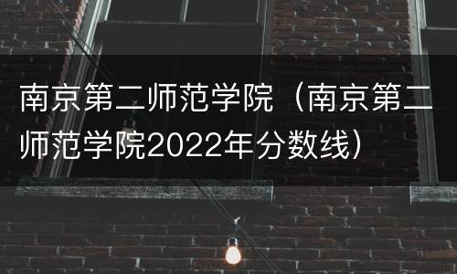 南京第二师范学院（南京第二师范学院2022年分数线）