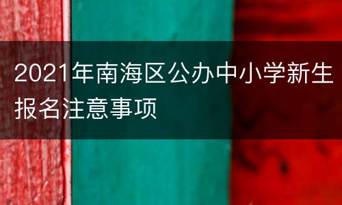 2021年南海区公办中小学新生报名注意事项