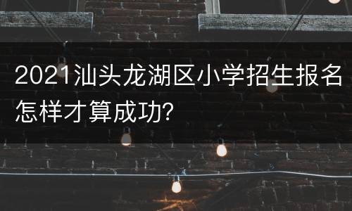 2021汕头龙湖区小学招生报名怎样才算成功？