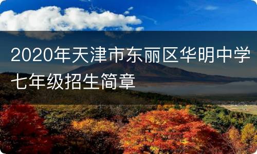 2020年天津市东丽区华明中学七年级招生简章