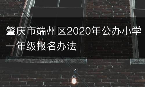 肇庆市端州区2020年公办小学一年级报名办法