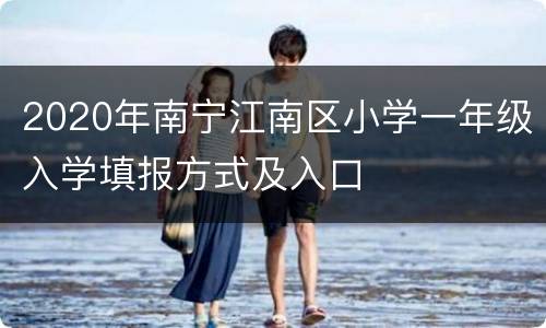 2020年南宁江南区小学一年级入学填报方式及入口