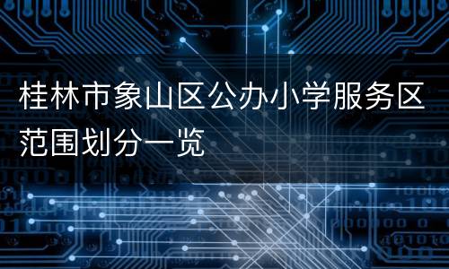 桂林市象山区公办小学服务区范围划分一览