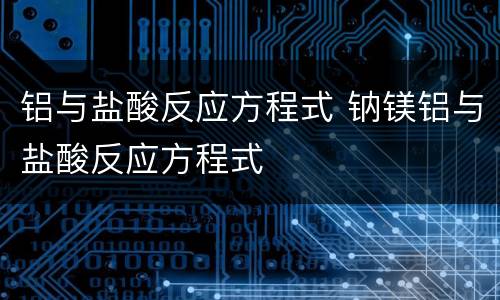 铝与盐酸反应方程式 钠镁铝与盐酸反应方程式