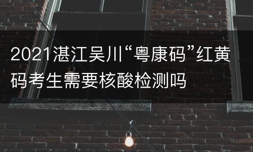 2021湛江吴川“粤康码”红黄码考生需要核酸检测吗