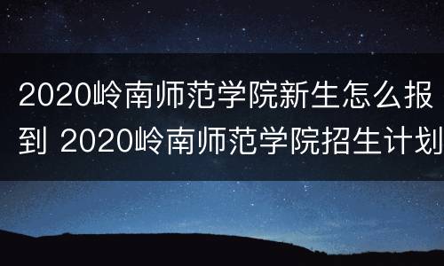 2020岭南师范学院新生怎么报到 2020岭南师范学院招生计划