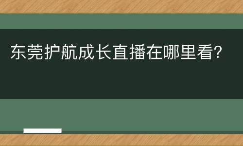 东莞护航成长直播在哪里看？