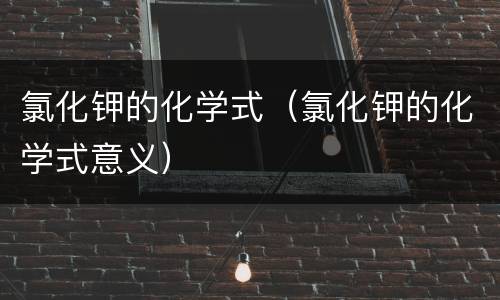 氯化钾的化学式（氯化钾的化学式意义）