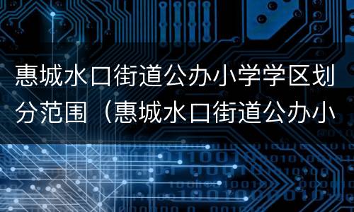 惠城水口街道公办小学学区划分范围（惠城水口街道公办小学学区划分范围图片）