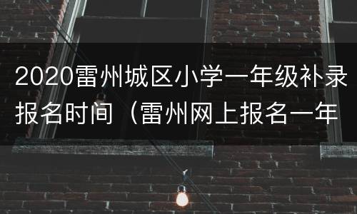 2020雷州城区小学一年级补录报名时间（雷州网上报名一年级待录取）