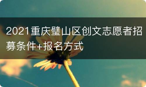 2021重庆璧山区创文志愿者招募条件+报名方式