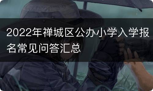 2022年禅城区公办小学入学报名常见问答汇总