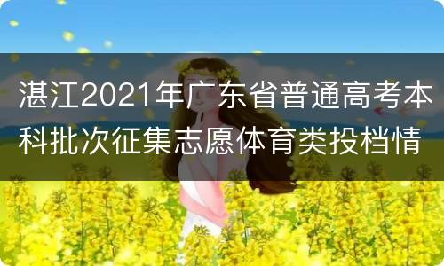 湛江2021年广东省普通高考本科批次征集志愿体育类投档情况