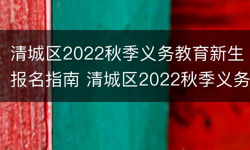 清城区2022秋季义务教育新生报名指南 清城区2022秋季义务教育新生报名指南电话